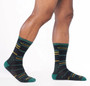 Wide Open Socks Men's Crossroad Cushioned Crew Sock in Charcoal