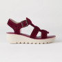 Fly London Women's Yudd Sandal in Suede Berry