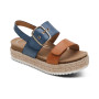 Aetrex Vania Arch Support Platform Sandal in Hazy Blue