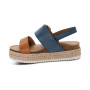 Aetrex Vania Arch Support Platform Sandal in Hazy Blue