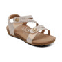 Aetrex Jillian Braided Quarter Strap Sandal In Champange