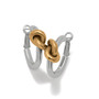 Brighton Interlok Single Knot Two Tone Hoop Earrings in Silver-Gold