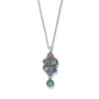 Brigton Halo Nova Cluster Necklace In Silver-Multi