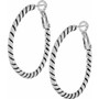 Twist Oval Hoop Charm Earrings In Silver
