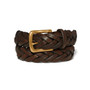Brighton Beveled Braid Belt In Brown
