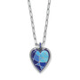 Brighton Colormix Heart Blues Petite Necklace in Silver-Blues