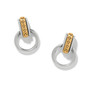 Brighton Mosaic Two Tone Mini Post Drop Earrings in Silver-Gold