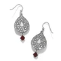Brighton Everbloom Flora Drop French Wire Earrings in Silver-Red