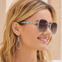 Brighton Interlok Twist Sunglasses in Silver