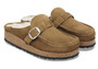 Birkenstock Women's Buckley  Shearling Clog in Tea Suede Leather