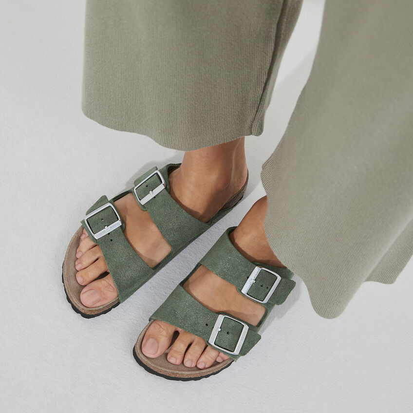 BIRKENSTOCK ARIZONA SOFT FOOTBED SUEDE THYME US 8 NWB