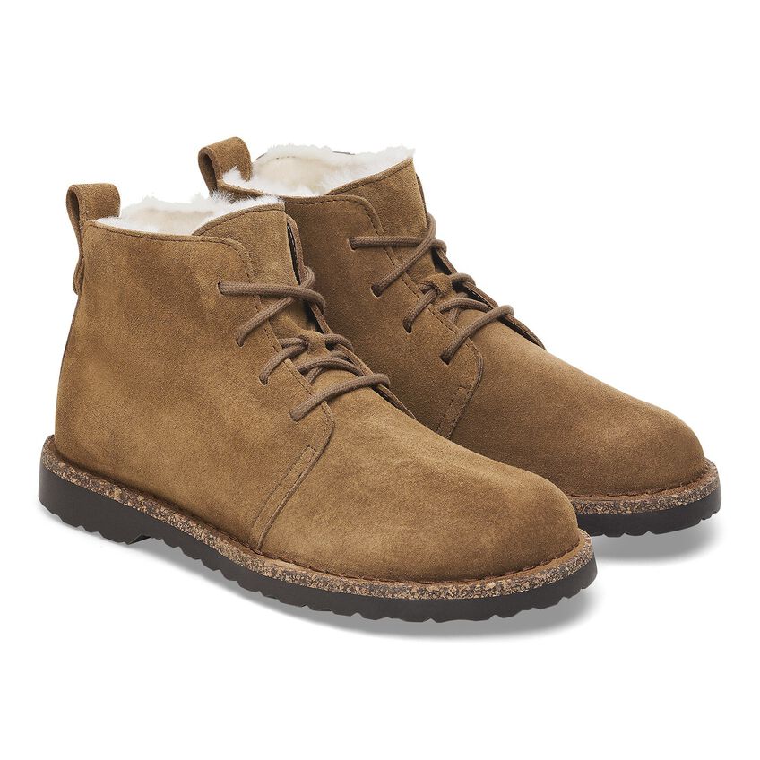 Birkenstock Uppsala Mid Shearling Chukka Boot in Dark Tea