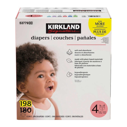 Kirkland Signature Diapers, Size 4, 198 ct