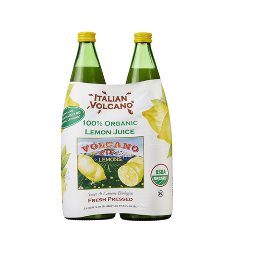 Italian Volcano 100% Lemon Juice, Organic, 33. 8 fl oz, 2 ct