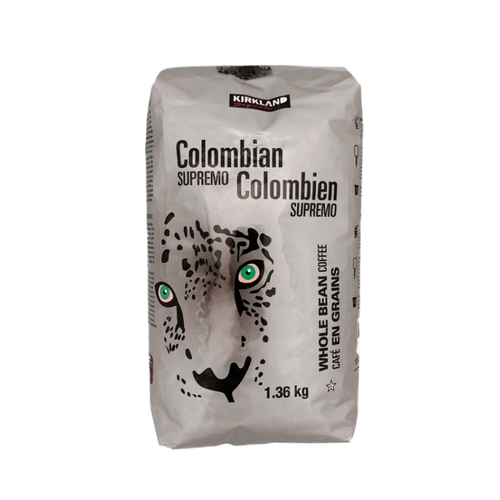 Kirkland Signature Colombian Supremo Whole Bean Coffee, Medium Roast, 3 lbs