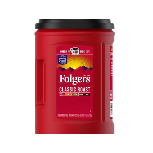 Folgers Classic Roast Ground Coffee, Medium Roast, 43.5 oz