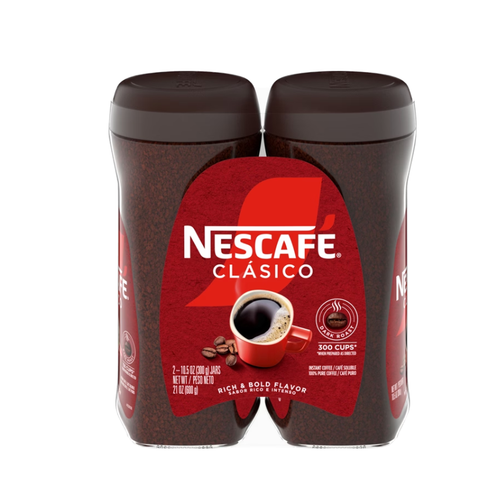 NESCAFÉ Clasico Instant Coffee, Dark Roast, 10.5 oz, 2 ct