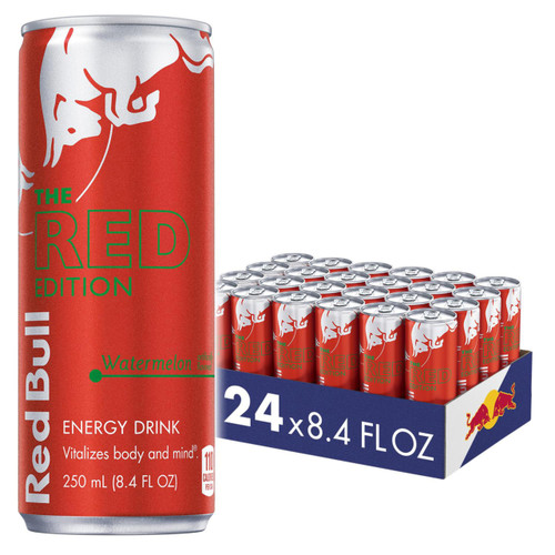 Red Bull Red Edition Energy Drink, Watermelon, 8.4 fl oz, 24 ct