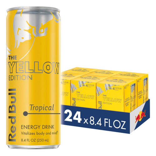 Red Bull Yellow Edition Energy Drink, Tropical, 8.4 fl oz, 24 ct