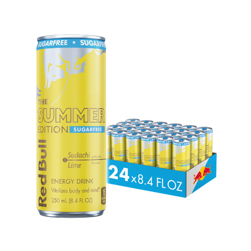 Red Bull Summer Edition Energy Drink, Sugar Free, Sudachi Lime, 8.4 fl oz, 24 ct