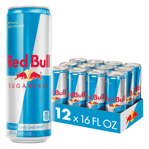 Red Bull Energy Drink, Sugar Free, 16 fl oz, 12 ct
