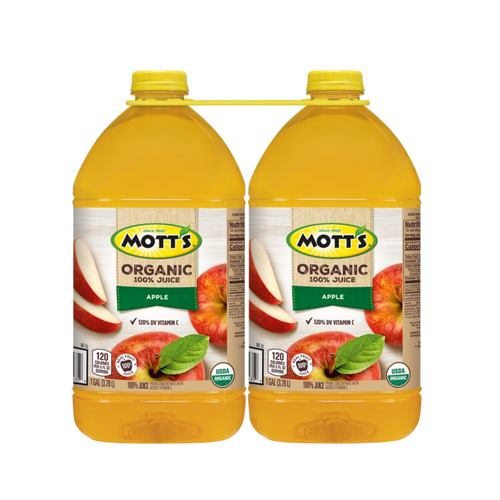 Mott's 100% Organic Apple Juice, 1 Gallon, 2 ct