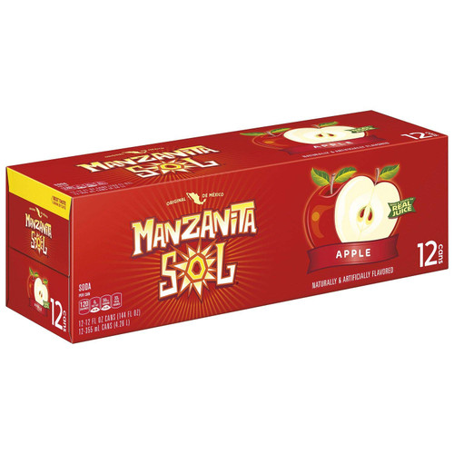 Manzanita Sol Apple Soda, 12 fl oz, 24 ct