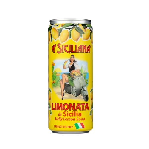 A'Siciliana Sparkling Italian Soda, Lemon, 11.15 fl oz, 16 ct