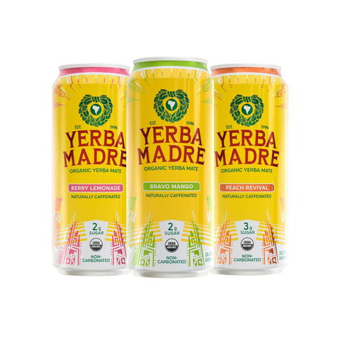 Yerba Madre Organic Yerba Mate Herbal Tea, Variety Pack, 15.5 fl oz, 12 ct