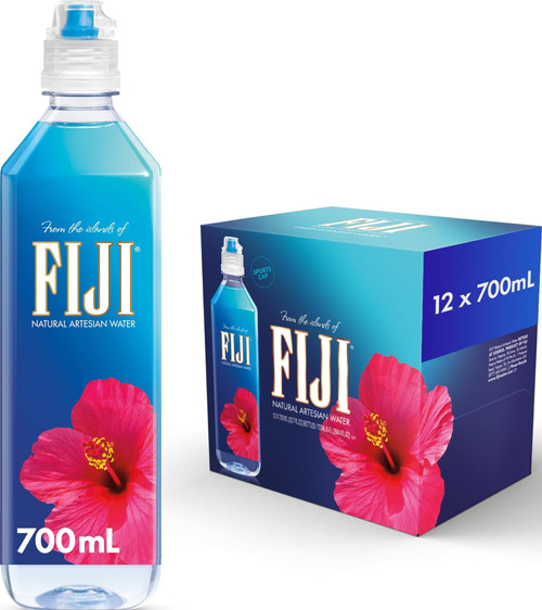 FIJI Natural Artesian Water, Sport Cap, 700 mL, 12 ct