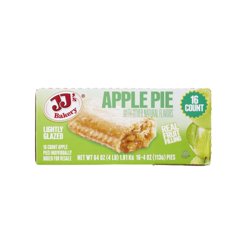 JJ's Bakery Apple Pie, Lightly Glazed, 4 oz, 16 ct