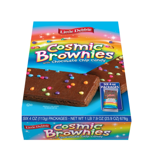 Little Debbie Cosmic Brownies with Chocolate Chip Candy, 4 oz, 6 ct