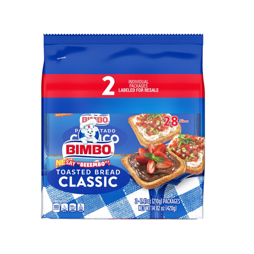 Bimbo Pan Tostado Blanco, Toasted White Bread, 7.41 oz, 2 ct
