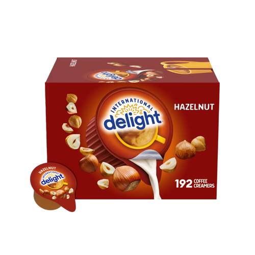 International Delight Liquid Coffee Creamer Singles, Non-Dairy, Hazelnut, 0.44 fl oz, 192 ct