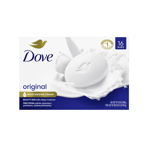 Dove Beauty Bar Soap, Original, 3.75 oz, 16 ct
