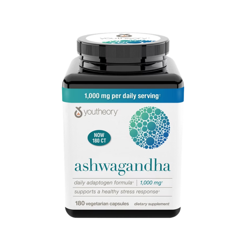 youtheory Ashwagandha 1000 mg, 180 Vegetarian Capsules