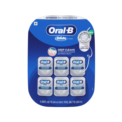 Oral-B Glide Floss, Advanced Bacterial Defense, 6 ct