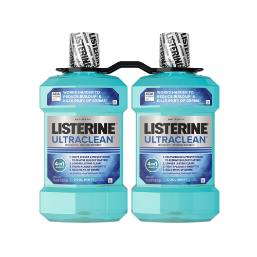 Listerine Ultraclean Mouthwash, Cool Mint, 1.5 L, 2 ct