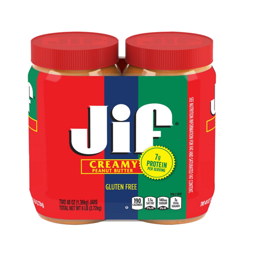 Jif Creamy Peanut Butter, 48 oz, 2 ct
