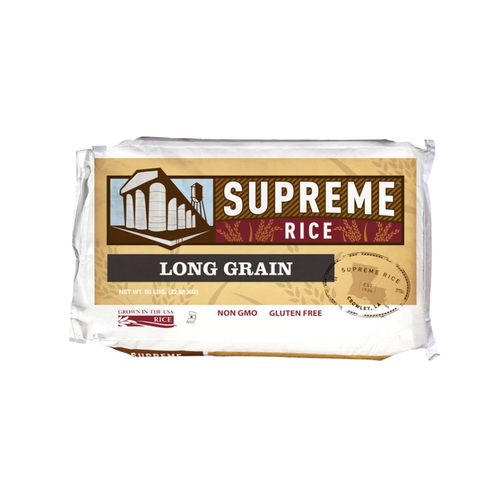 Louisiana Rice Mill Supreme White Rice, Long Grain, 50 lbs