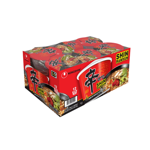 Nongshim Shin Ramyun Noodle Soup, Gourmet Spicy, 4.2 oz, 12 ct