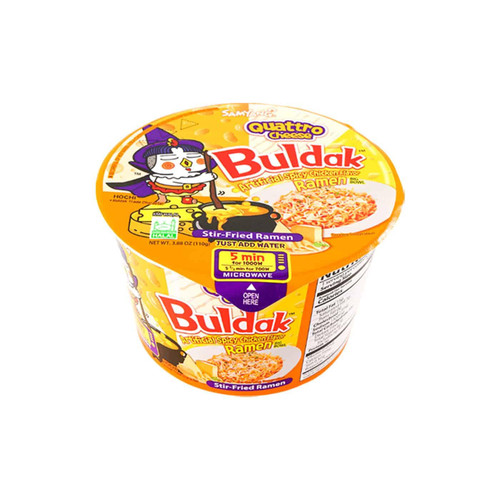 Samyang Buldak Spicy Ramen Bowl, Quattro Cheese, Spicy Chicken, 3.8 oz, 6 ct