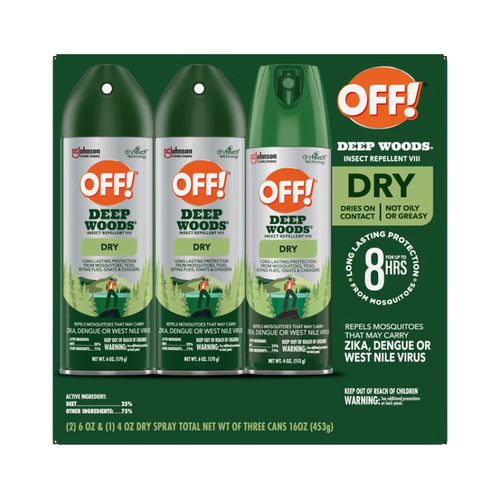 OFF! Deep Woods Insect Repellent VIII, Dry, 3 ct