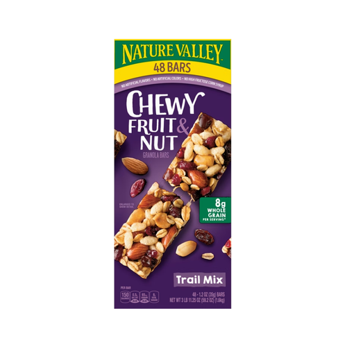 Nature Valley Fruit & Nut Chewy Granola Bars, Trail Mix, 1.2 oz, 48 ct