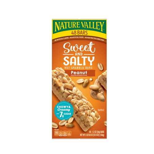 Nature Valley Sweet & Salty Granola Bars, Peanut, 1.2 oz, 48 ct