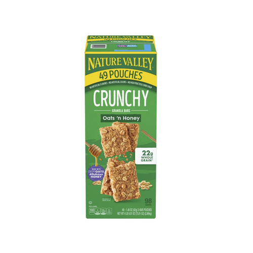Nature Valley Crunchy Granola Bars, Oats 'n Honey, 1.49 oz, 49 ct