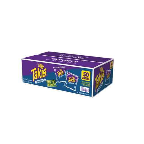 Takis Blue Heat Tortilla Chips, Hot Chili Pepper, 1 oz, 50 ct