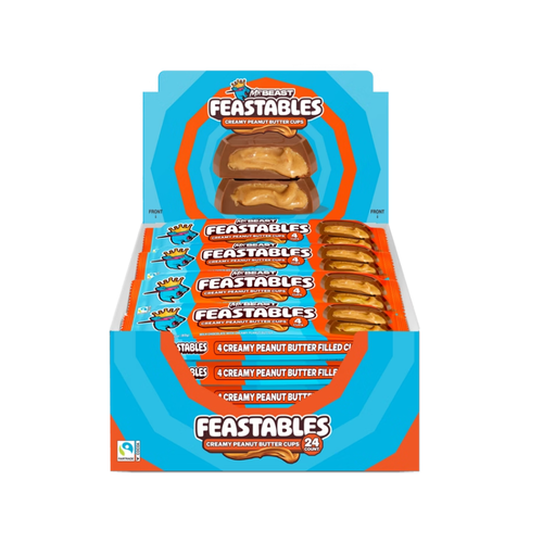 MrBeast Feastables Creamy Peanut Butter Cups, 2.82 oz, 24 ct