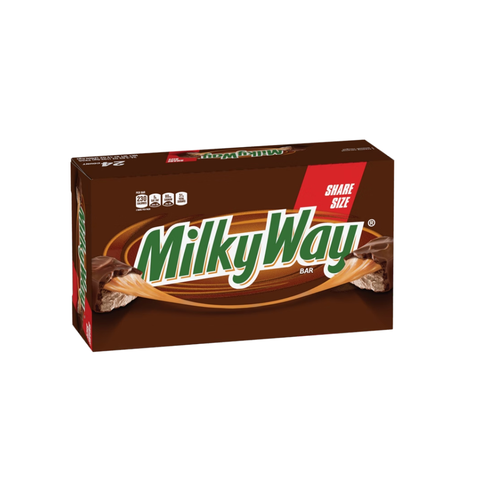 Milky Way Caramel Chocolate Candy Bar, Share Size, 3.63 oz, 24 ct