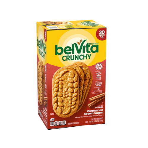 belVita Breakfast Biscuits, Cinnamon Brown Sugar, 1.76 oz, 30 ct